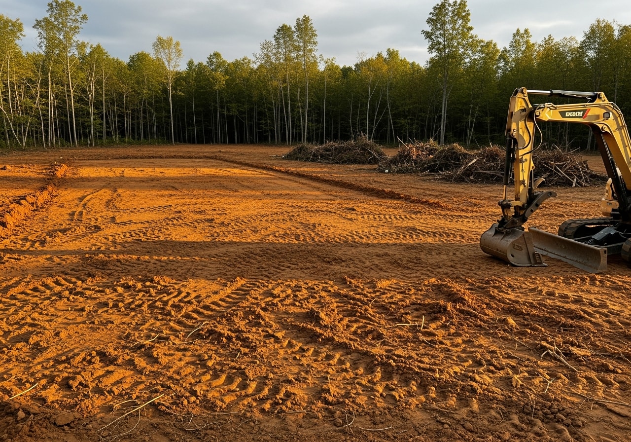 Cleared 2-acre residential lot in Lewisburg ready for foundation work
