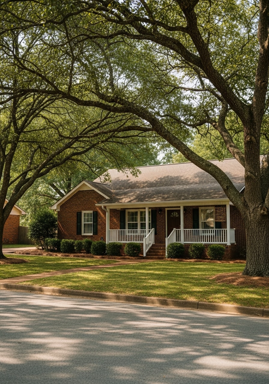 Residential property in a Columbia, TN neighborhood ready for site prep and grading.