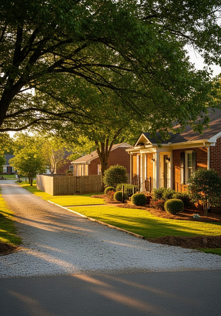 Residential property in a Fayetteville, TN neighborhood ready for site work and grading.
