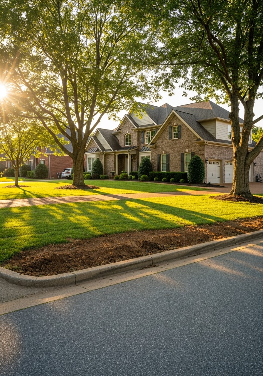 Residential property in a Lewisburg, TN neighborhood ready for excavation and site work.